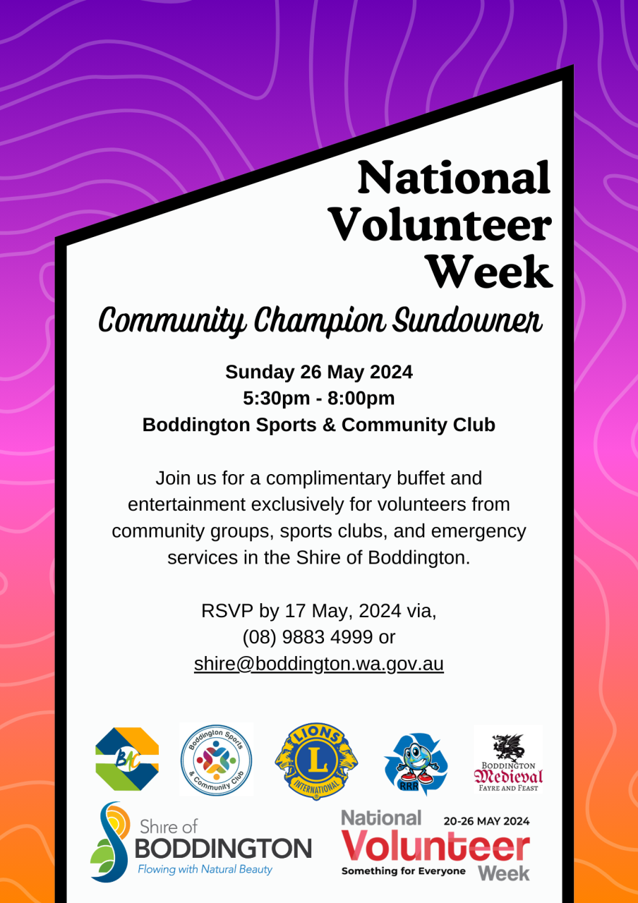 National Volunteer Week: Community Champion Sundowner