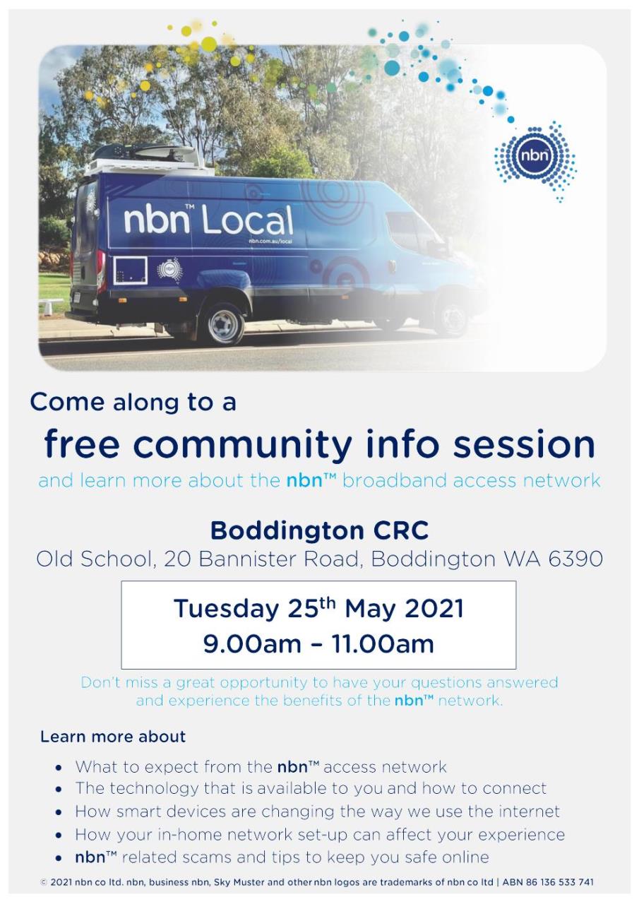 FREE COMMUNITY INFO SESSION ON THE NBN