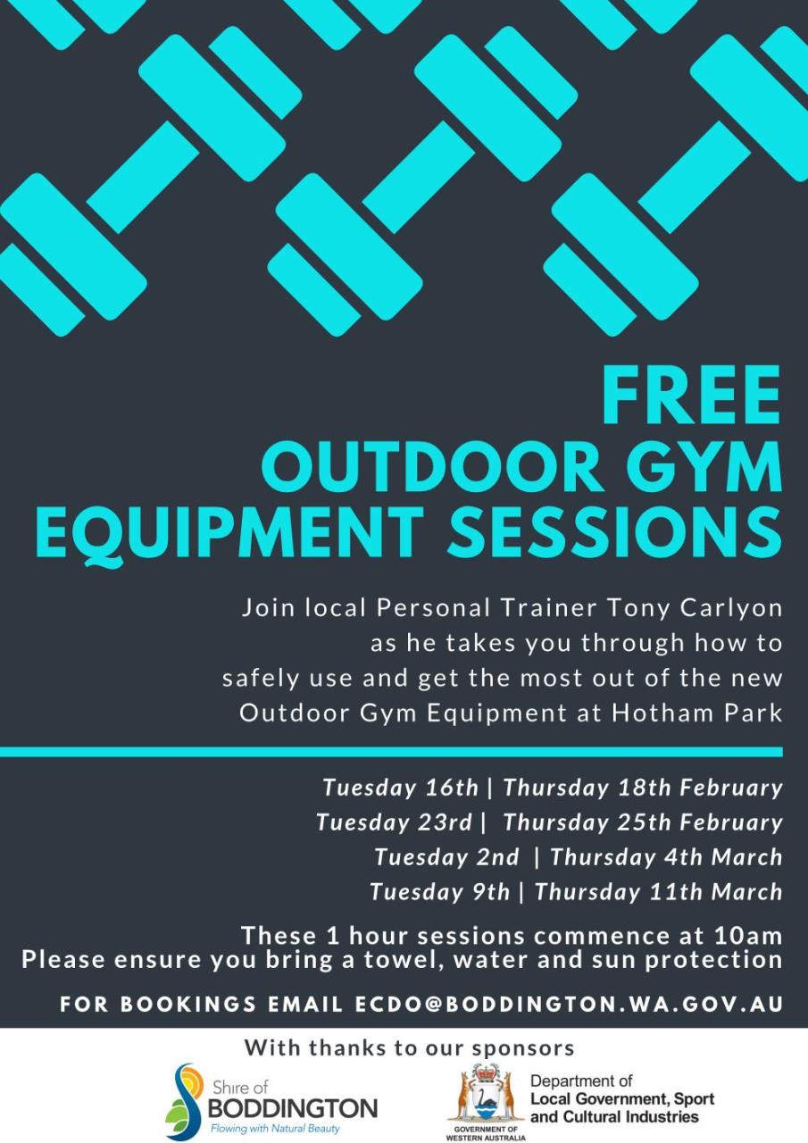 OUTDOOR GYM TRAINING SESSIONS
