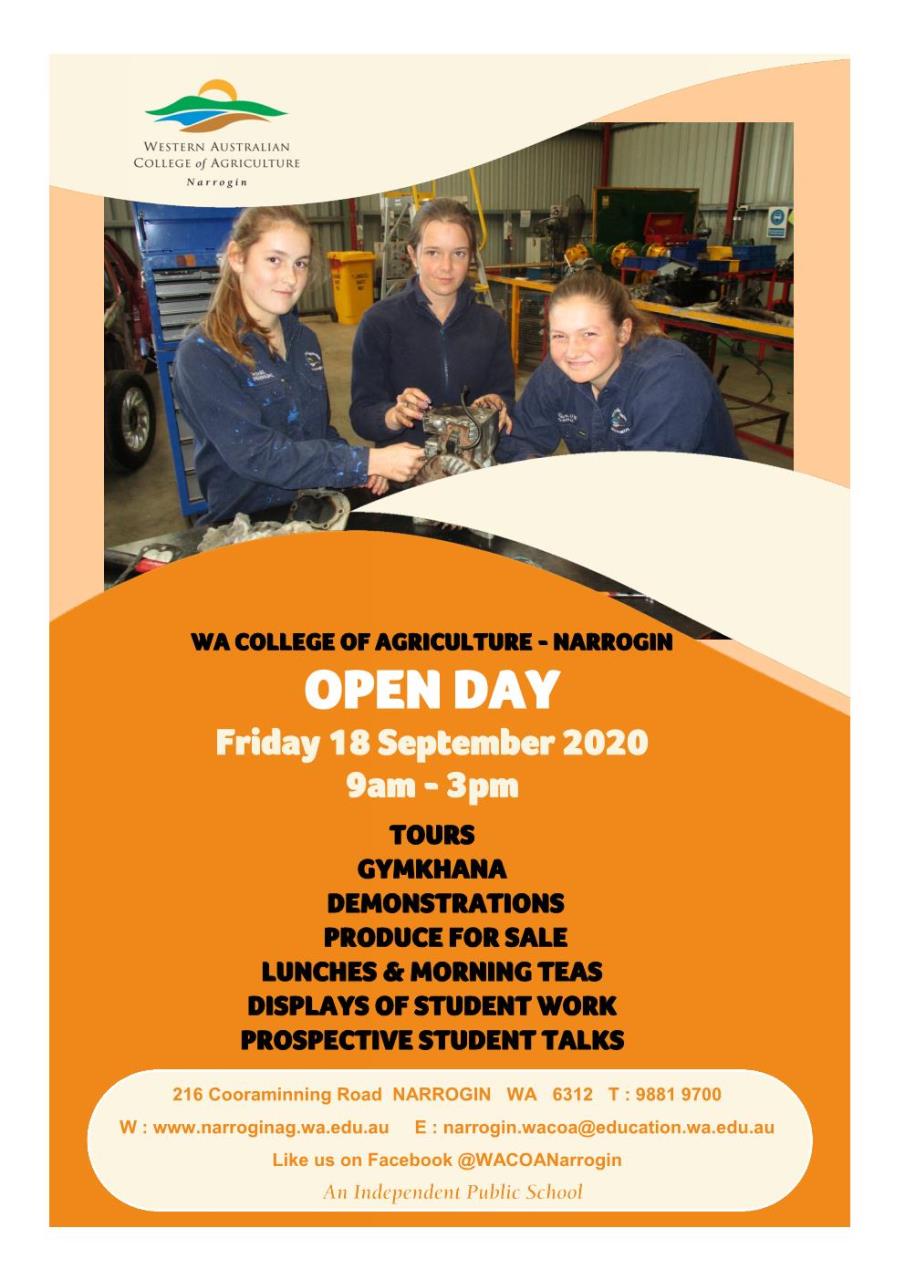 OPEN DAY WA COLLEGE OF AGRICULTURE