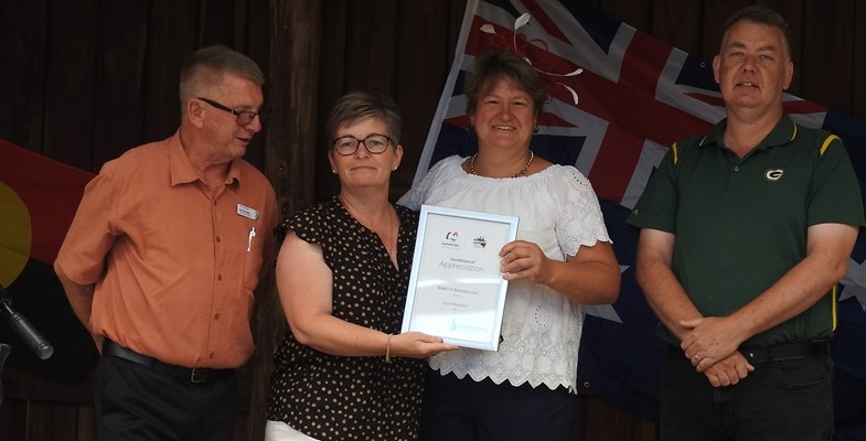 AUSTRALIA DAY CITIZENSHIP, - GABE ROBERTS WITH HER CERTIFICATE OF