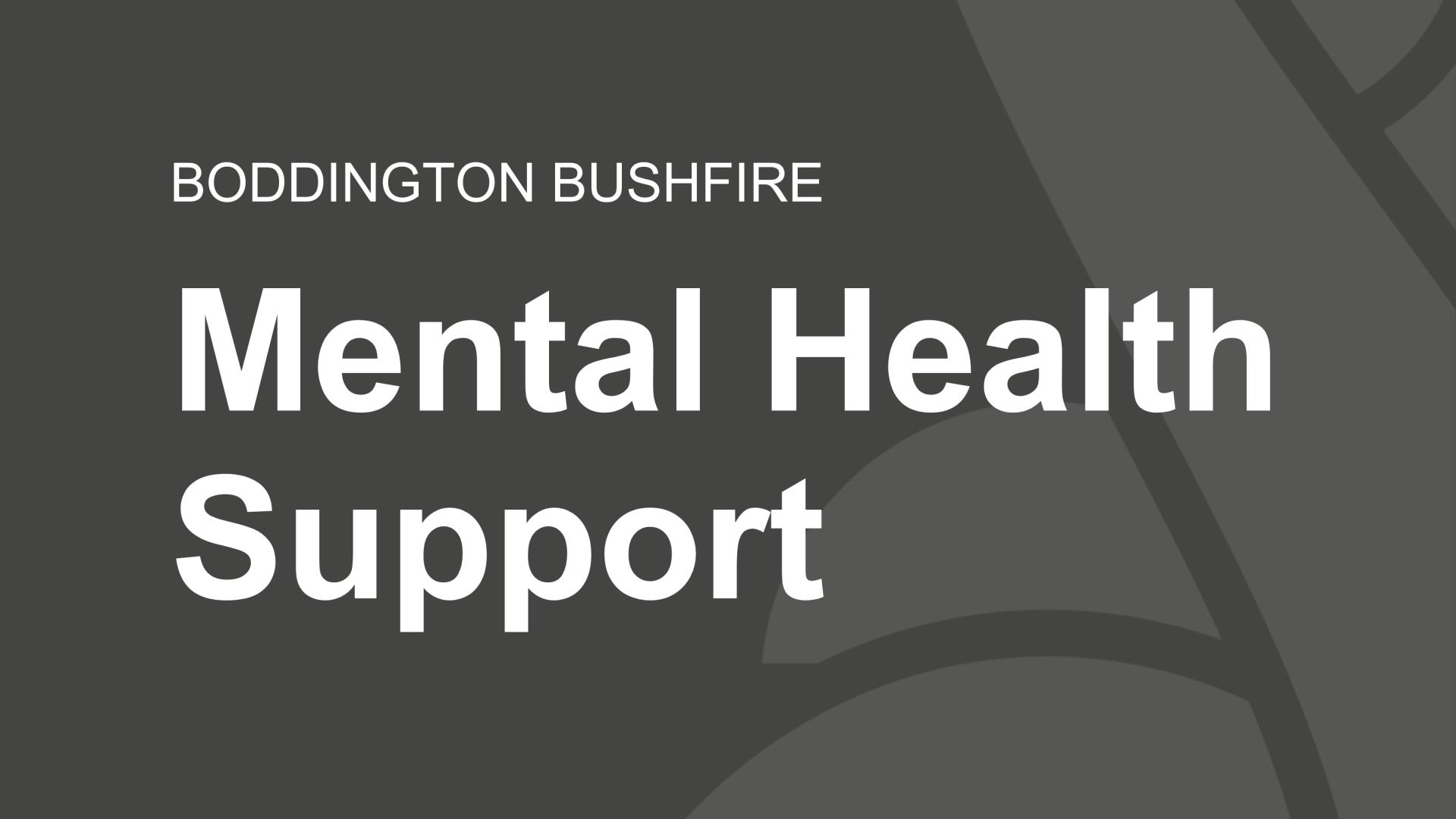 Mental Health Support Following the Boddington Bushfire