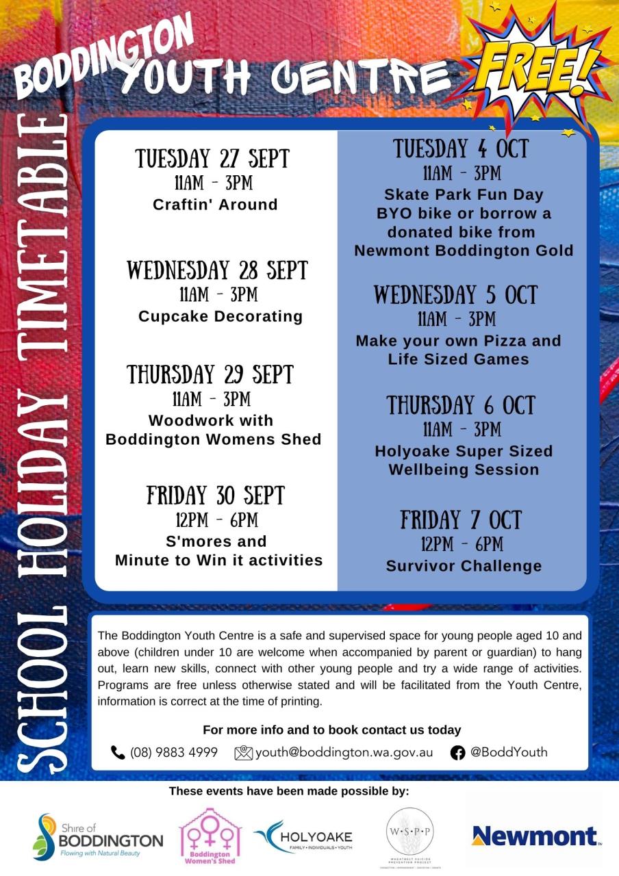 October School Holiday Timetable